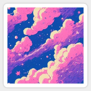 Pastel pink and blue clouds Sticker